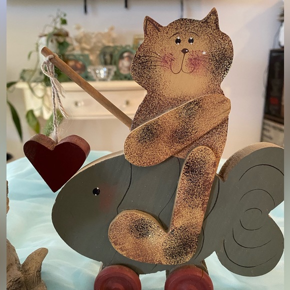 CAT FOLK ART & CAT BANK/GLASSES HOLDER - Picture 4 of 5